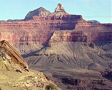 Zoroaster Temple und dahinter Brahma Temple vom South Kaibab Trail