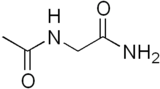 Skeletal formula of N-acetylglycinamide