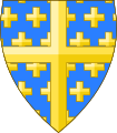 Stemma alla croce d'oro posta in campo azzurro, seminato di crocette d'oro, attribuito agli Altavilla, secondo quanto riportato da Gilles-André de la Rocque