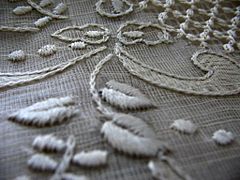 Calado embroidery on a barong tagalog