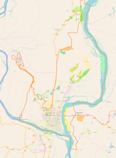 Mapa konturowa Błagowieszczeńska, po lewej nieco u góry znajduje się punkt z opisem „BQS”