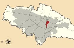 Location of the locality in the city of Bogotá