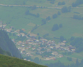 Bonnevaux seen from the nearby mountainside