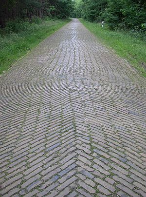 Route faite de briquettes en Allemagne