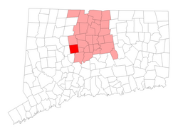 Location in Hartford County, کنتیکت