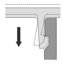 Illustration of two objects joining together via cantilevered snap-fit.
