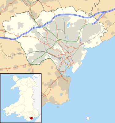 Mapa de localización de Cardiff