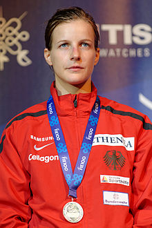 Carolin Golubytskyi bei den Weltmeisterschaften 2013 in Budapest
