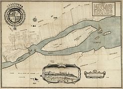 Mapa del gobierno de Quebec levantado en el año 1709