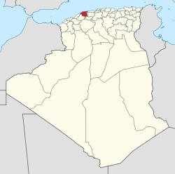 Map of Algeria highlighting Chlef