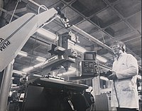 The Unimate Puma 500 and Puma 560 industrial robots in 1986 Computer Integrated Manufacturing Systems(CMS)Unimate Pumo 500 & Pumo 560 Robots 1986(2).jpg