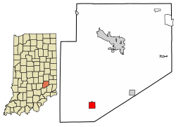 Location of Westport in Decatur County, Indiana.