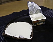 A Dutch commercial cheese spread on bread