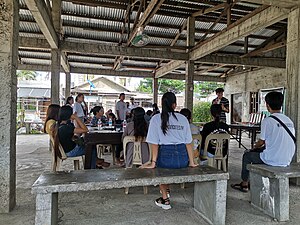 Albert, local visual artist, teach the basics of coffee painting