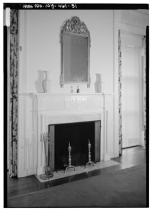 Interior of Wagner wing FIRST FLOOR, NEW WING, DETAIL OF FIREPLACE, WEST WALL OF PARLOR - Gracie Mansion, Carl Schurz Park, East Sixty-eighth Street, New York, New York County, NY HABS NY,31-NEYO,46-31.tif