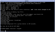 Console screenshots of Debian (top, a popular Linux distribution) and FreeBSD (bottom, a popular Unix-like operating system)