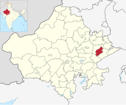 Location of Gangapur district in Rajasthan