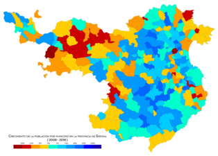 Crecimiento de la población entre 2008 y 2018