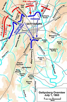 La Prima giornata della battaglia di Gettysburg, 1º luglio 1863