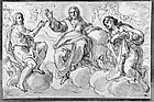 Христос на небесах в окружении Иоанна Крестителя и Иоанна Евангелиста. Бумага, перо, тушь. Национальный музей изобразительных искусств, Стокгольм