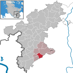 Elhelyezkedése Schleswig-Holstein térképén