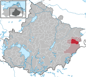 Poziția Groß Miltzow pe harta districtului Mecklenburgische Seenplatte