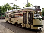 PCC-car 1022, gerestaureerd; alleen de voordeuren kregen grote ramen om het zicht voor de bestuurder te verbeteren.