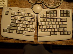 IBM Adjustable Keyboard (Model M15, 1994) with a ball joint to control opening and tenting angles