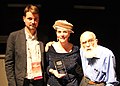D.J. Grothe, Susan Gerbic, James Randi - Gerbic is presented with the James Randi award for Skepticism in the Public Interest