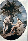 Якопо Амігоні. «Гріхопадіння Адама і Єви», фреска, Оттобойрен, Баварія