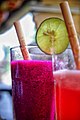 Jus buah naga, purple pitaya juice, Indonesia