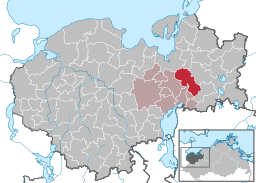 Läget för kommunen Lübow i Landkreis Nordwestmecklenburg