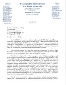 Letter from Richard Neal to Charles Rettig demanding Trump's tax returns by April 23 Letter from Richard Neal to Charles Rettig 2019-04-13.pdf