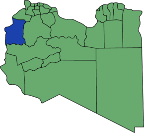 Poziția localității Districtul Ghadamis