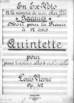 Vignette pour Quintette pour piano et cordes de Vierne