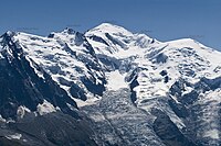 Nordseite des Mont Blanc, aufgenommen am Col de l’Index (2420 m)