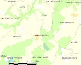 Mapa obce Mareuil-en-Dôle