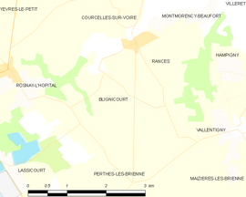 Mapa obce Blignicourt