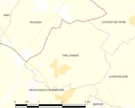 Mapa obce Theil-Rabier