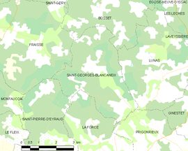Mapa obce Saint-Georges-Blancaneix