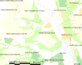 Mapa obce Freneuse-sur-Risle