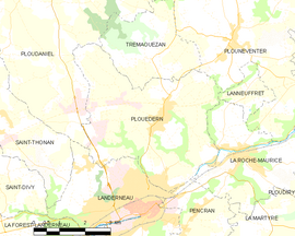 Mapa obce Plouédern