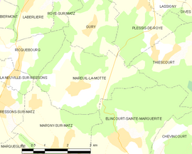 Mapa obce Mareuil-la-Motte