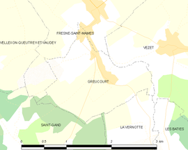 Mapa obce Greucourt