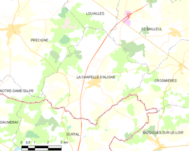Mapa obce La Chapelle-d’Aligné