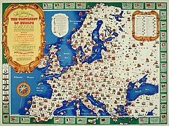 Ілюстрована карта національного надбання Європейського континенту, 1946 рік