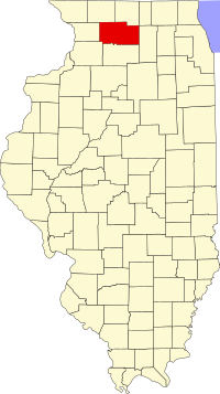 Map of Ilinois highlighting Ogle County