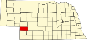 Карта Небраски с выделением округа Перкинс