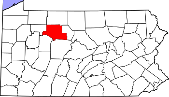 Map of Pennsylvania highlighting Elk County