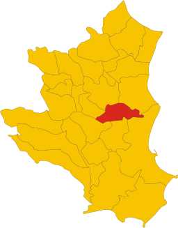 Kommunens läge i Crotone
